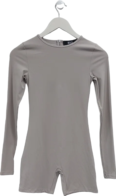 Women's Tasseled SweatersEgo Beige Long Sleeve Super Stretch Unitard UK 8