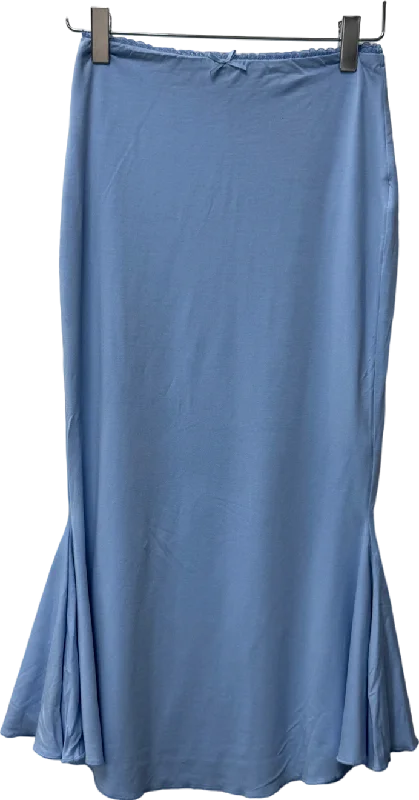 Women's Shawl Collar SweatersOh Polly Modal Bow-detail Mid-rise Midi Skirt In Sky Blue UK 8