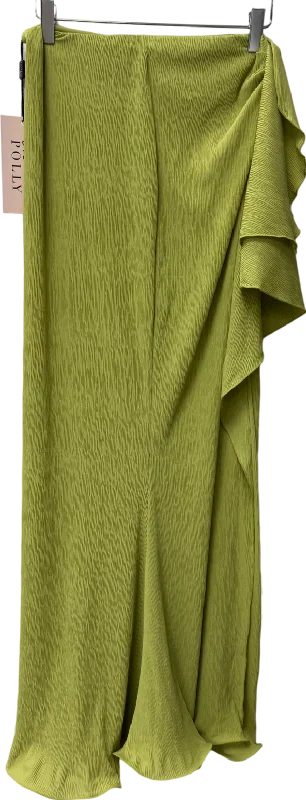 Women's Sleeveless SweatersOh Polly Ruffle-trim Maxi Skirt In Olive Green UK 8