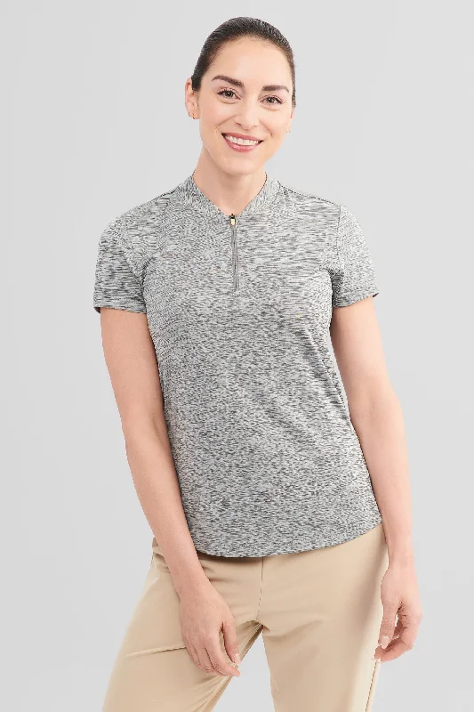 Women's Blouse with Low CollarPolo manches courtes athlétique - Femme