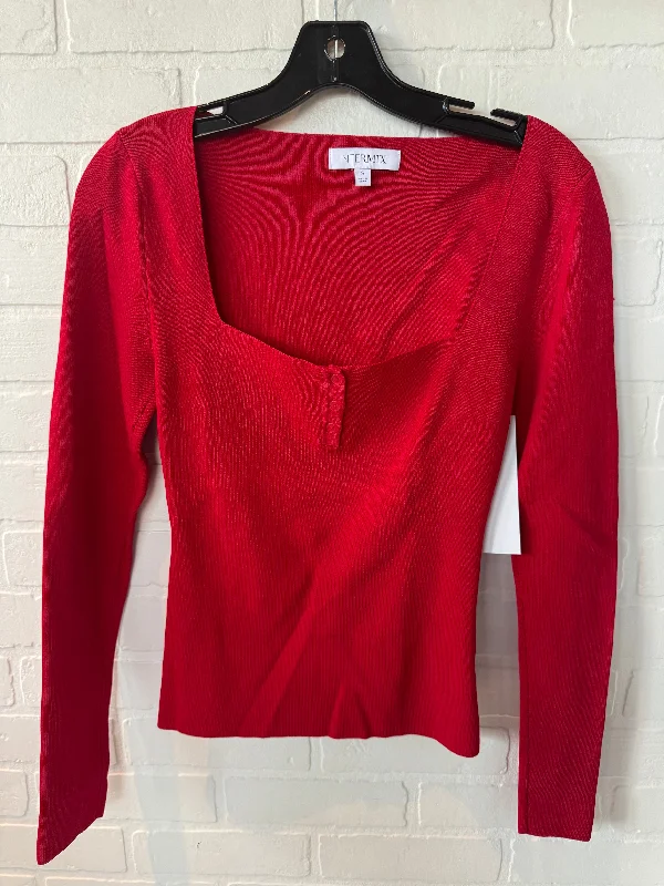 Women's Ribbed SweatersSweater By Cmb In Red, Size: S