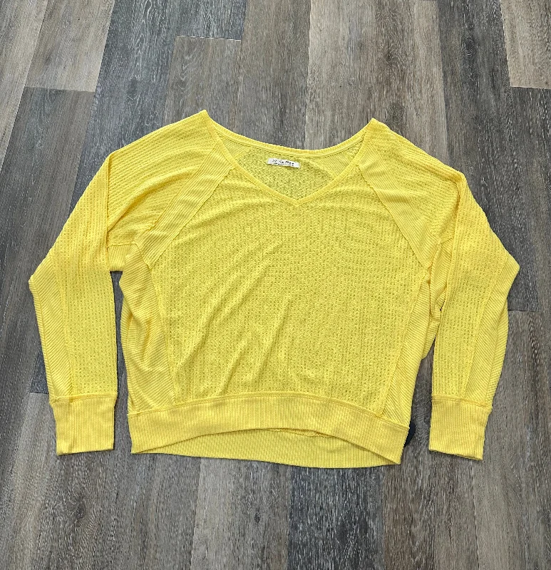 Women's Blouse with Wide CollarBlouse Long Sleeve By We The Free In Yellow, Size: L