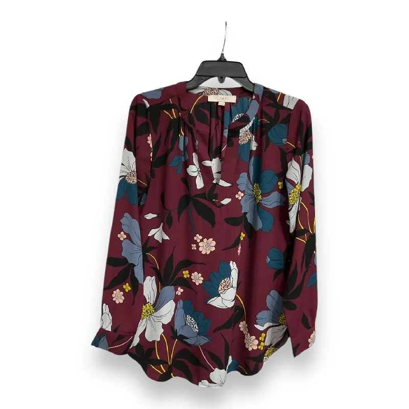 Women's Patterned BlouseBlouse Long Sleeve By Loft In Floral Print, Size: Xs