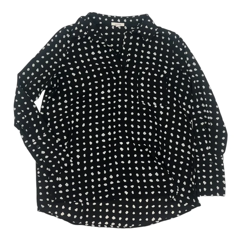 Women's Blouse with Long SleevesBlouse Ls By Pleione In Black & White, Size:M