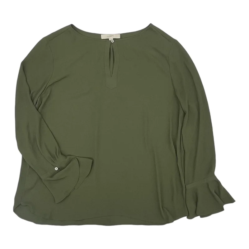 Women's Blouse for Casual WearBlouse Ls By Loft In Green, Size:Xl