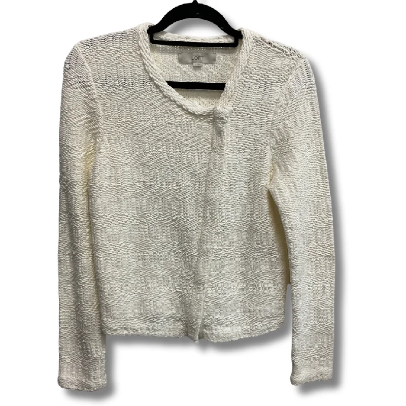 Women's Serbian Wool SweatersSweater Cardigan By Loft In White, Size: M