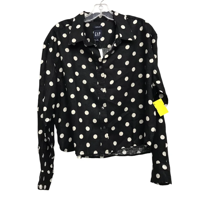 Women's Blouse with SequinsBlouse Ls By Gap In Black & White, Size:M