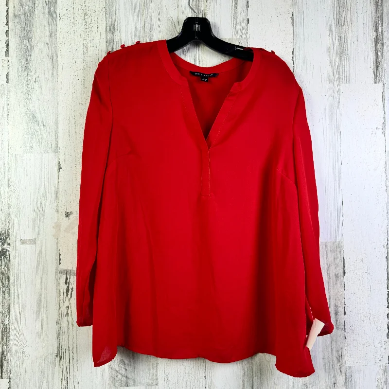 Women's Blouse with Boat CollarBlouse 3/4 Sleeve By Zac And Rachel In Red, Size: L