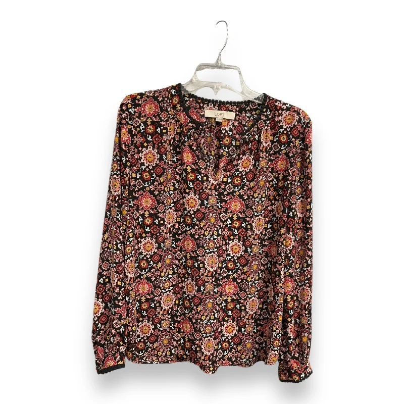 Women's Ruffled BlouseBlouse Long Sleeve By Loft In Floral Print, Size: Xs