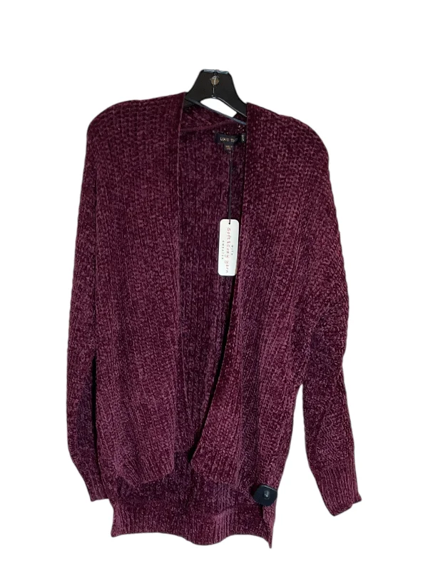 Women's Wide Collar SweatersSweater Cardigan By Love Tree In Maroon, Size: L