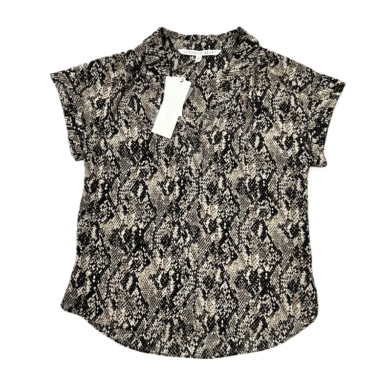 Women's Blouse with Puffed SleevesBlouse Short Sleeve By Veronica Beard In Snakeskin Print, Size: Xs