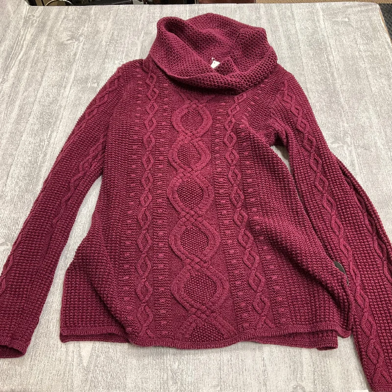 Women's Shirt Collar SweatersSweater By Jeanne Pierre In Maroon, Size: S