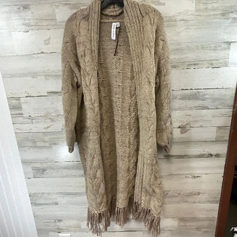 Women's Acrylic SweatersSweater Cardigan By Grace and karma  In Tan, Size: Xs