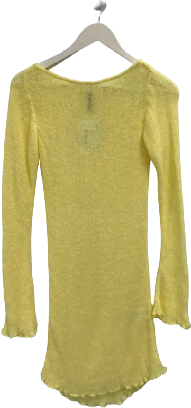 Women's Fine Gauge SweatersSYLK Yellow Knit Top UK XXS/XS