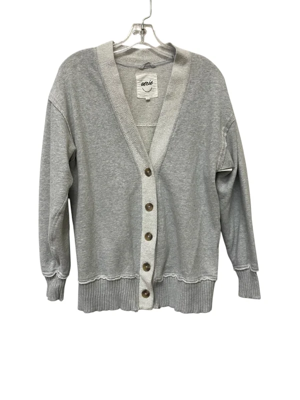 Women's Striped SweatersCardigan By Aerie In Grey, Size: Xs