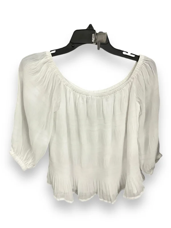 Women's Blouse with Cropped LengthBlouse 3/4 Sleeve By Express In White, Size: S