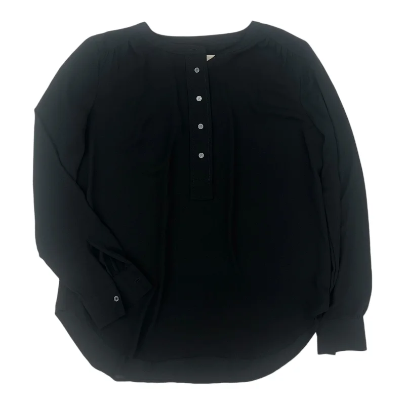 Women's Blouse with Low CollarBlouse Ls By Loft In Black, Size:S