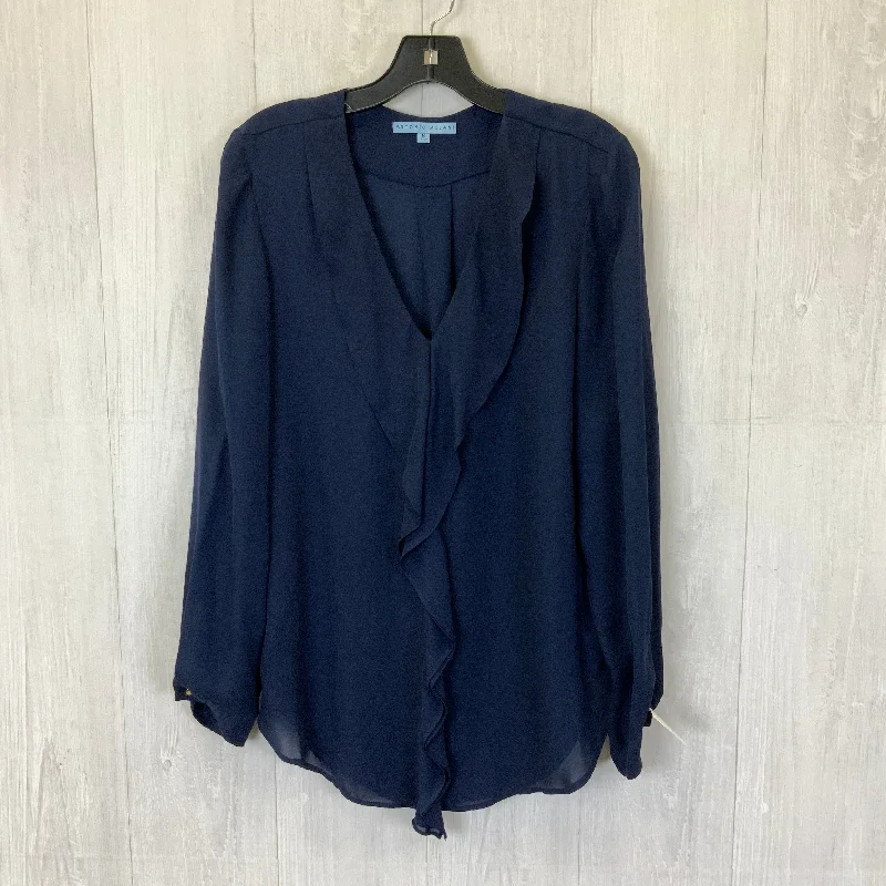 Women's Blouse with BeltBlouse Long Sleeve By Antonio Melani In Blue, Size: M