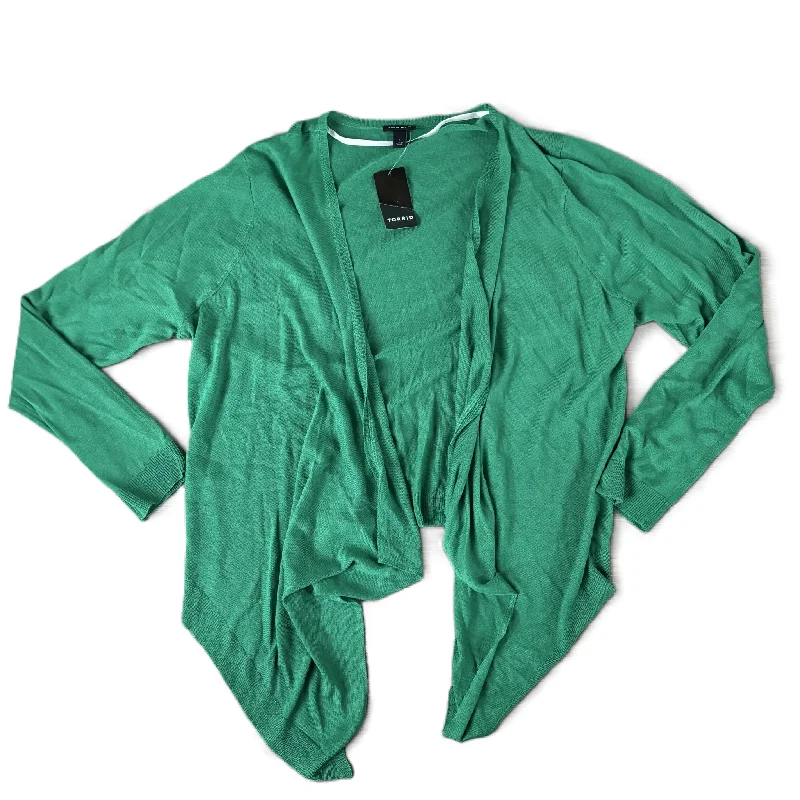 Women's Low Collar SweatersCardigan By Torrid In Green, Size: 1x