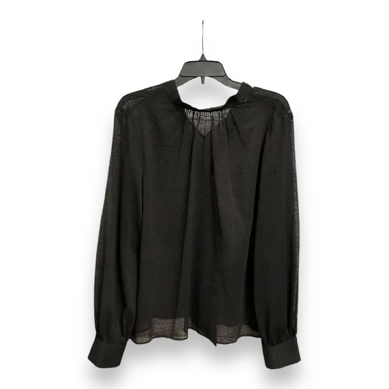 Women's Blouse with RufflesBlouse Long Sleeve By Chelsea 28 In Black, Size: L