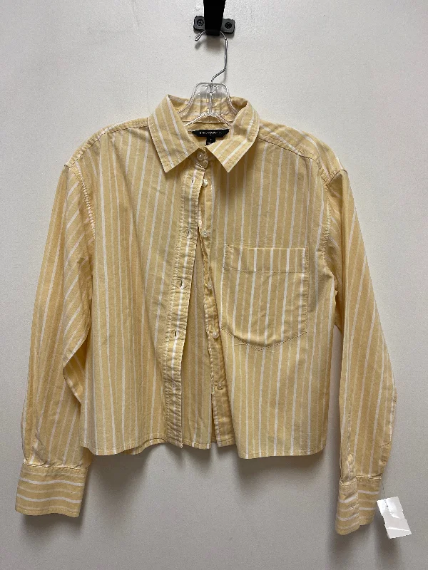 Women's Blouse with Boat CollarBlouse Long Sleeve By Banana Republic In Yellow, Size: S