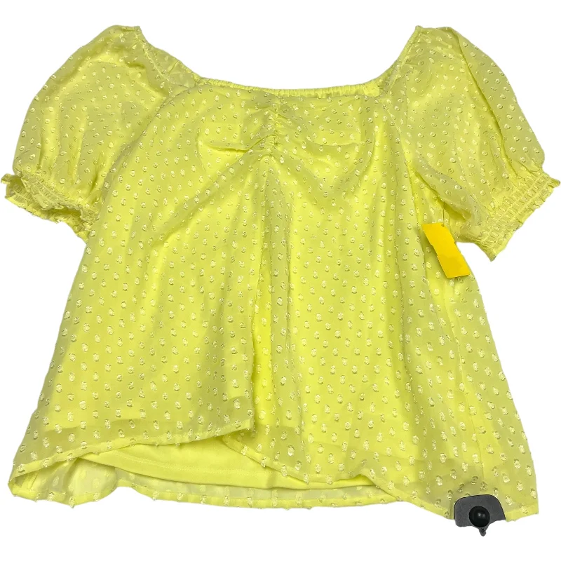 Women's Blouse with Mandarin CollarBlouse Short Sleeve By Banana Republic In Yellow, Size: S