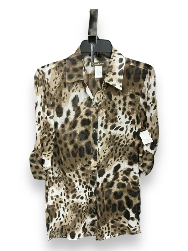 Women's Blouse with Straight HemBlouse 3/4 Sleeve By Tommy Bahama In Animal Print, Size: S