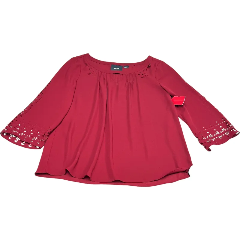 Women's Blouse with Puffed SleevesBlouse Long Sleeve By Maeve In Red, Size: S