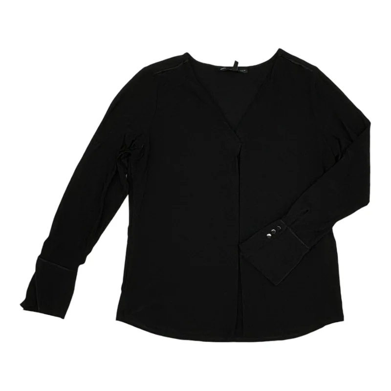 Women's Blouse with Narrow CollarBlouse Ls By White House Black Market In Black, Size:L