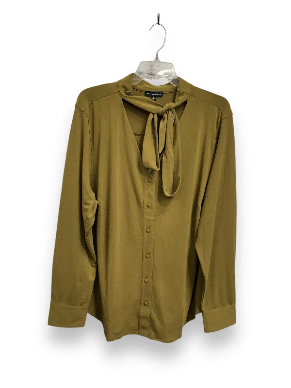 Women's Blouse with Shawl CollarBlouse Long Sleeve By Universal Standard In Green, Size: M