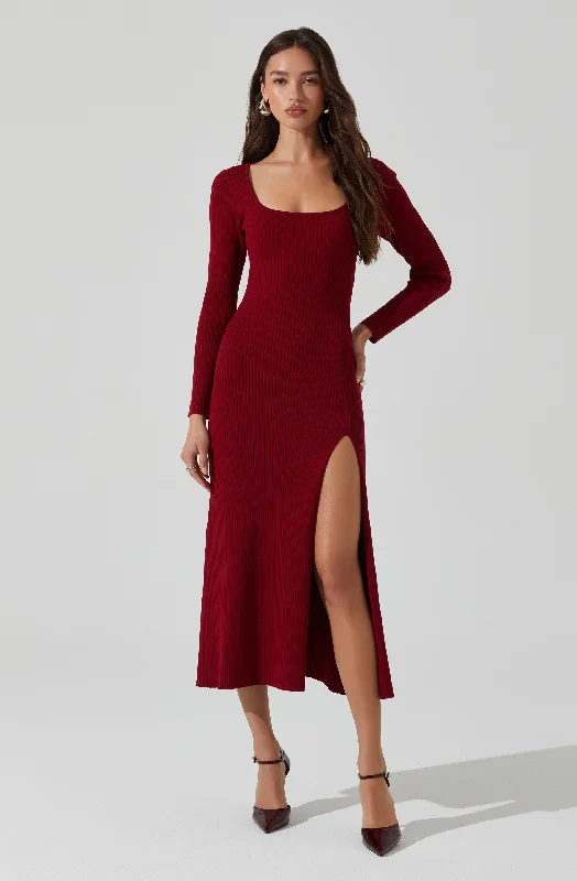 Women's Sheath DressesKylie Ribbed Midi Sweater Dress