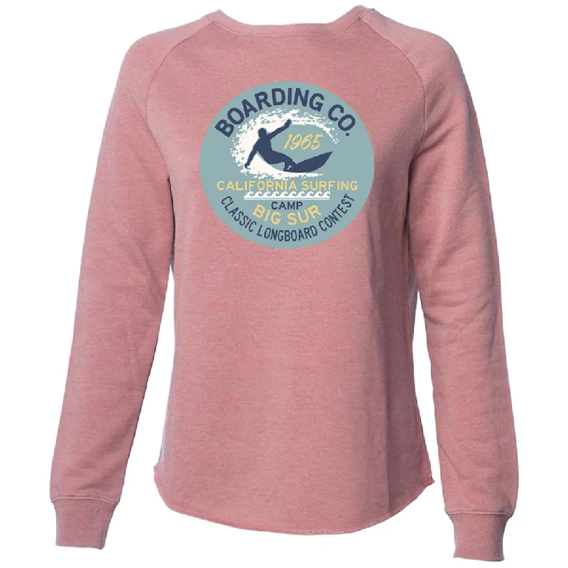 Women's Hooded Sweatshirts with Linen LiningBig Sur Surf Contest Super Soft Crewneck Sweater