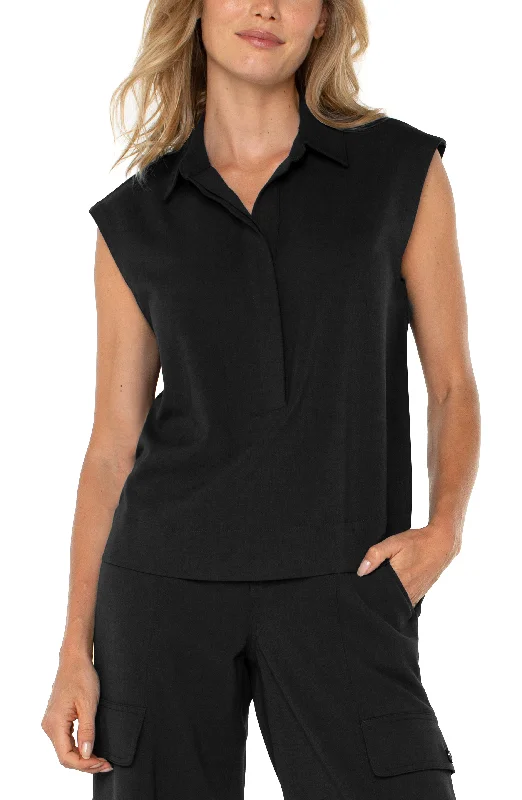 Women's CulottesSLEEVELESS CROPPED SHIRT