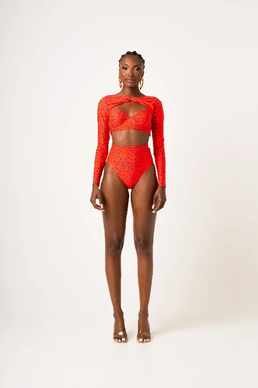 SAMIAH Long Sleeve Swimsuit Top