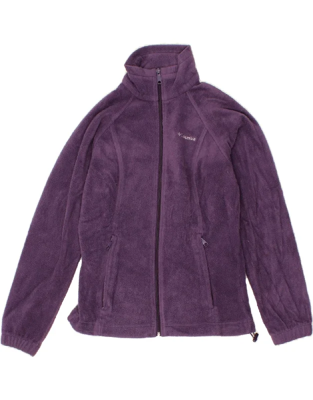 Women's Coats with Fur Trimmed ButtonsCOLUMBIA Womens Fleece Jacket UK 6 XS Purple Polyester