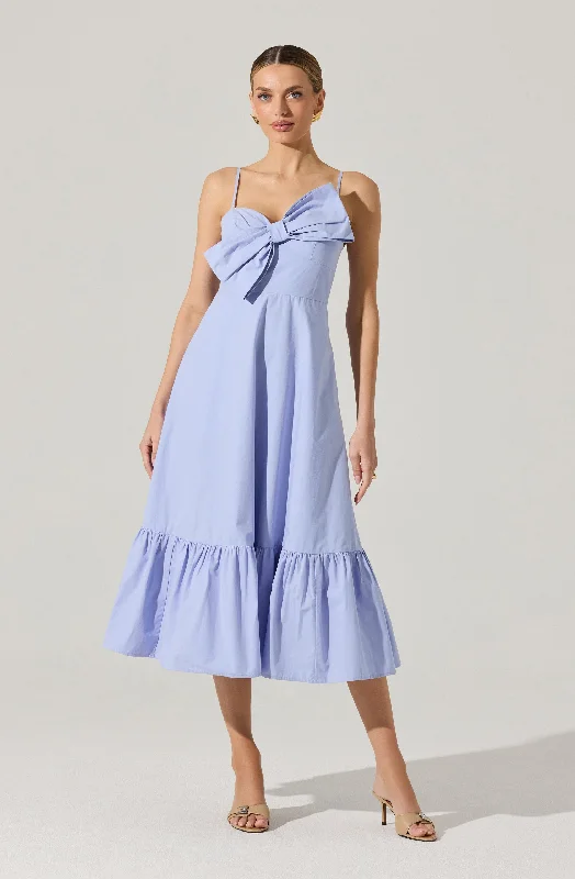 Women's Keyhole-Back DressesAsymmetrical Bow Midi Dress