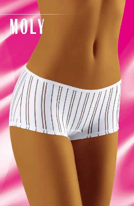 stretchable satin hipster panties with a lace trim for a luxurious feelWolbar Moly