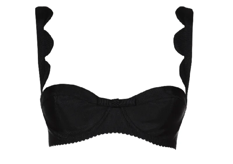 plus-size nursing bra with crossover strapsBlack Scallop Grosgrain Bra