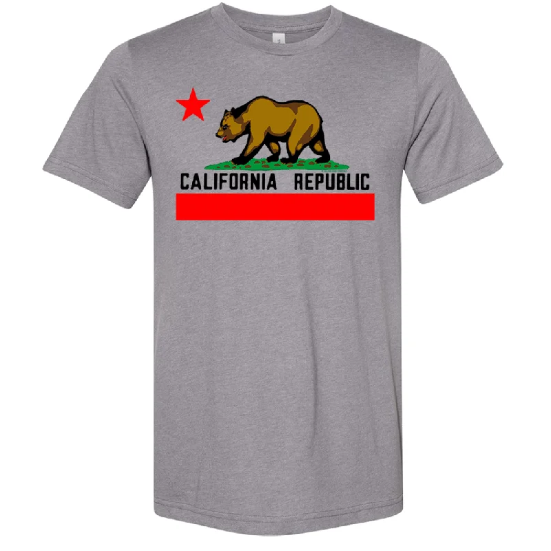 Women's Hooded Sweatshirts with Solid Color LiningCalifornia Republic Borderless Bear Flag Black Text Asst Colors Sueded Tee