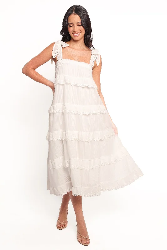 Women's Tiered DressesHarriette Midi Dress - White