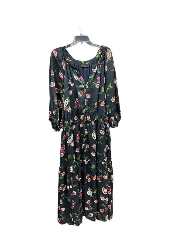 Women's V-Shaped Collar DressesDress Casual Midi By Lane Bryant In Floral Print, Size: 28