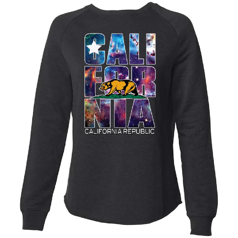 Women's Hooded Sweatshirts with Fleece LiningCalifornia Cosmic Retro Super Soft Crewneck Sweater