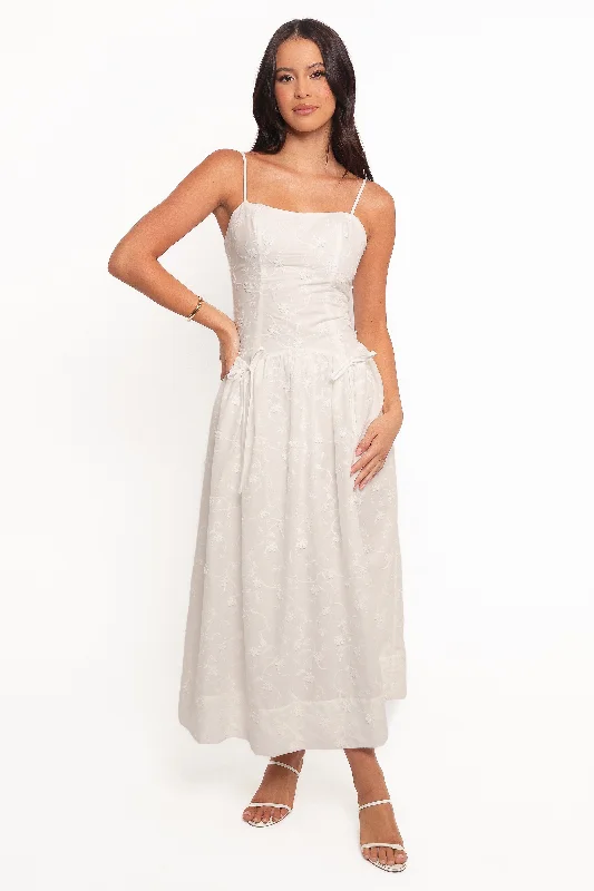 Women's High Collar DressesRaya Midi Dress - White