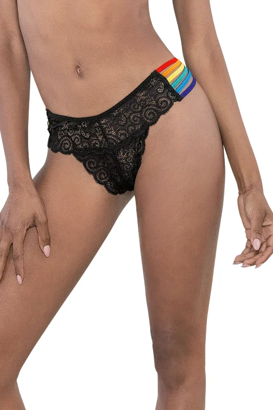 cotton-blend briefs with a moisture-wicking finishEscante Lingerie Color Straps Black Lace Panty