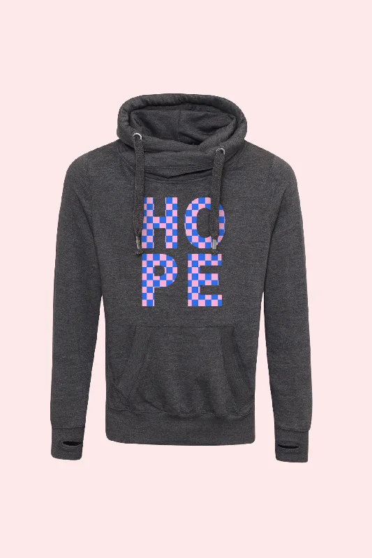 Women's Hooded Sweatshirts with Tweed LiningRetro Hope Hoodie in Charcoal