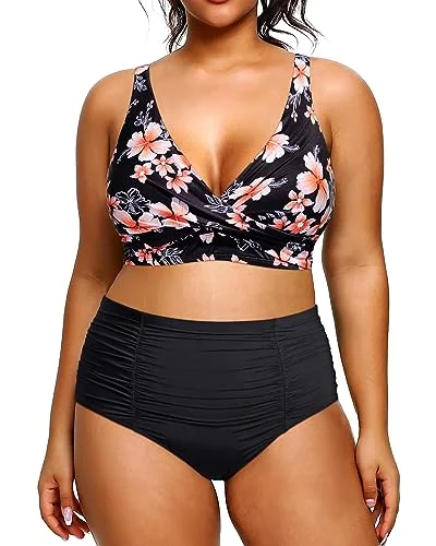 Two Piece High Waisted Plus Size Bikini Sets