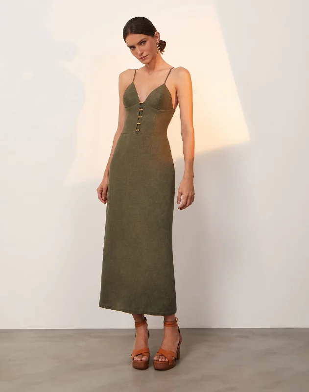 Women's Mini DressesJanet Midi Dress - Evergreen