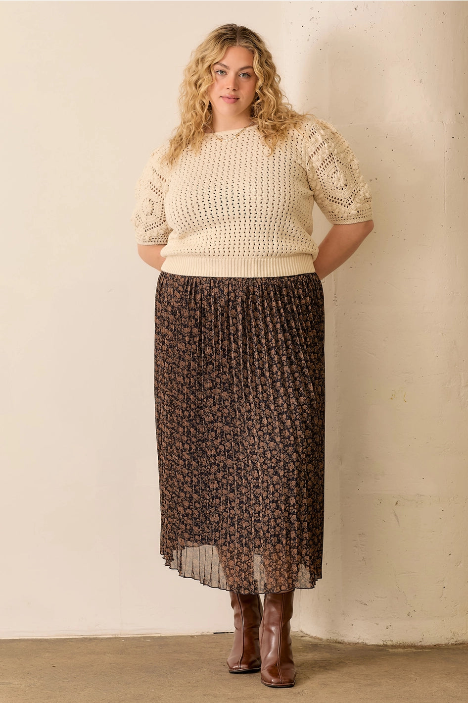 Women's Zip-Up SkirtsTaylor Pleated Skirt - Plus Size- FINAL SALE ITEM