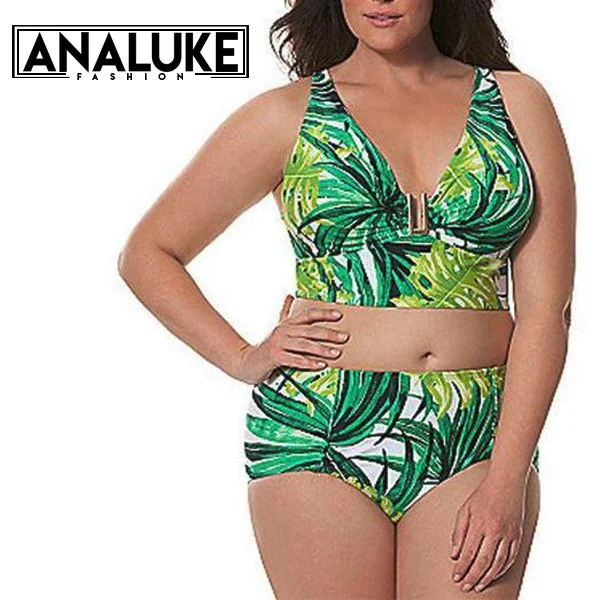 Big Size Vintage Printed Set Swimsuit