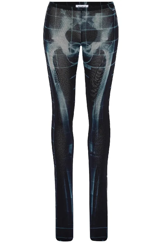 Women's Jodhpurs with Narrow CollarJean Paul Gaultier Women's  Polyamide Pants With Skeleton Print